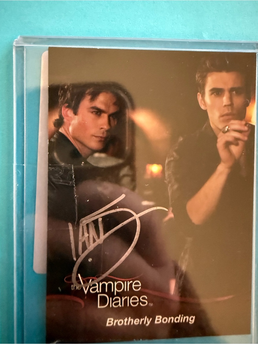 The Vampire Diaries "Brotherly Bonding" Signed Trading Card - Picture 2 of 3